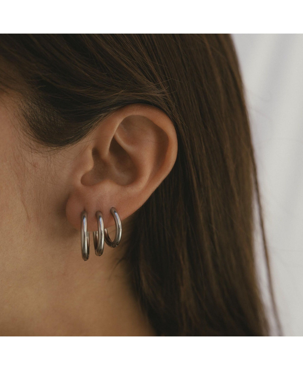 Hey Harper Hoop Silver Earrings