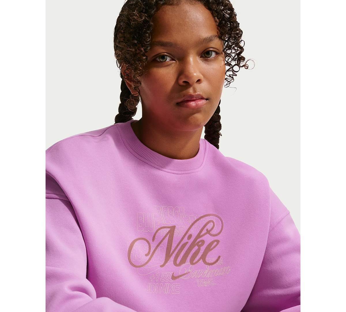 Nike Girls' Sportswear Club Boxy Crewneck Sweatshirt