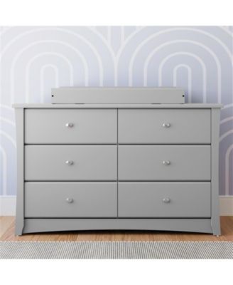 Crescent 6 Drawer Double Dresser (Pebble Gray)