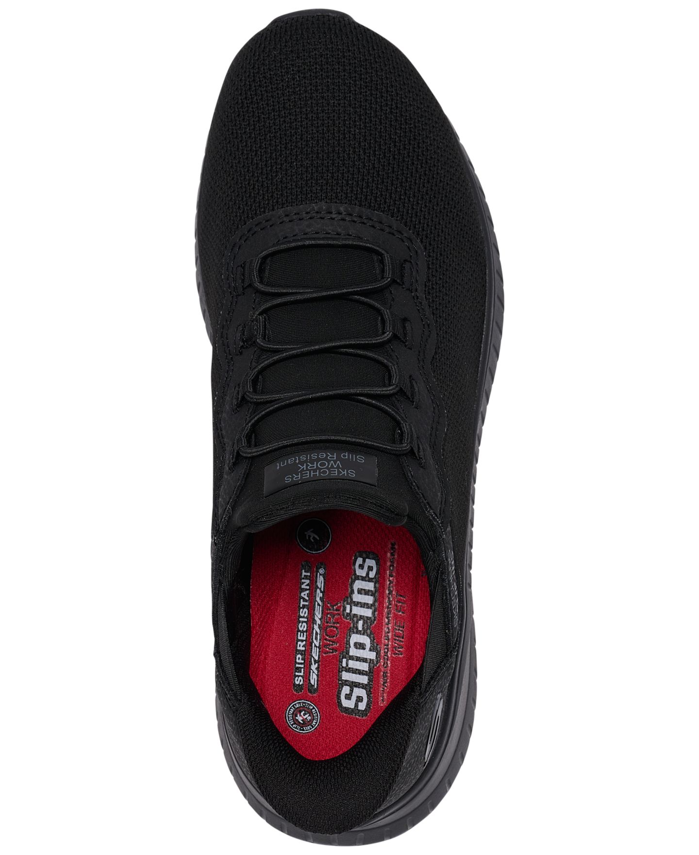Женские кроссовки Skechers Slip-Ins Work: Squad Chaos SR - Jasul Slip-On Work Sneakers Wide Width, цвет: Чёрный — фото 5