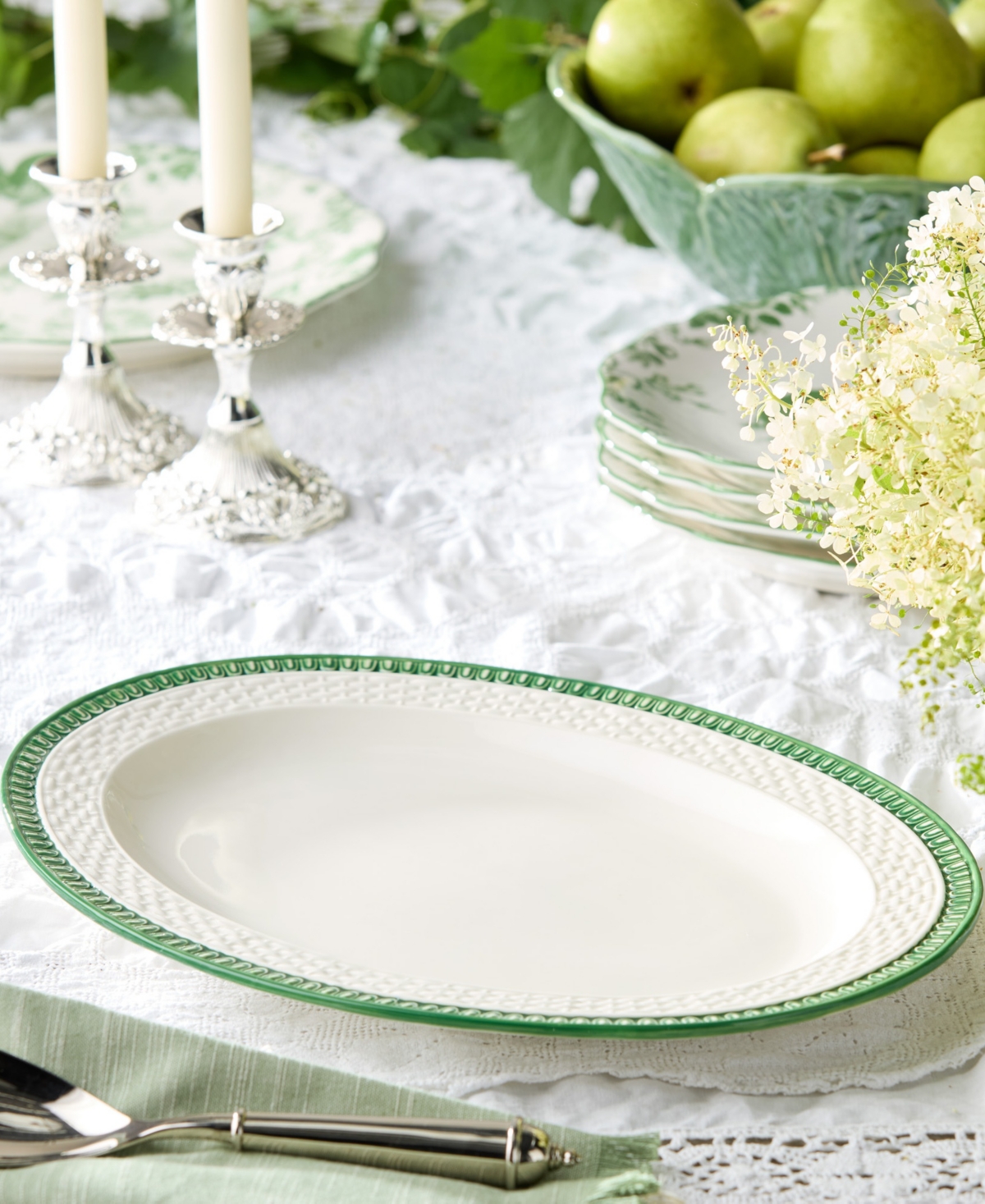 Certified International Le Jardin Rattan Oval Platter