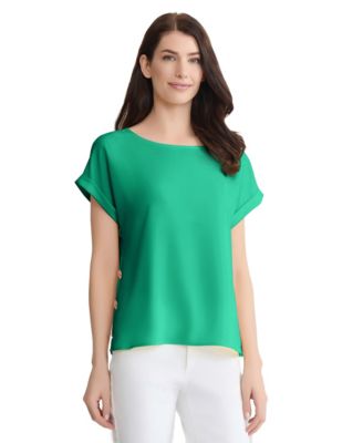 Women's Short-Sleeve Side-Button Blouse