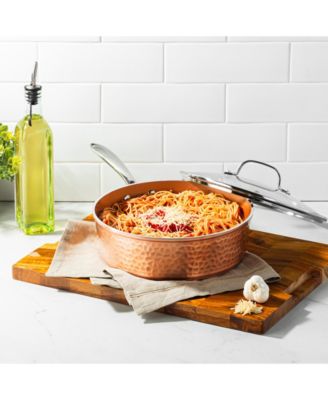 Hammered Copper 4-Quart Ti-Cerama Nonstick Deep Saute Pan