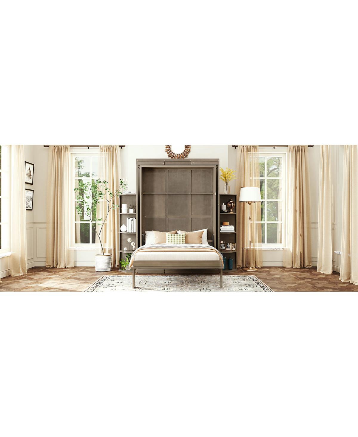 Streamdale Furniture Rotating Queen Murphy Bed with Hidden Cabinet