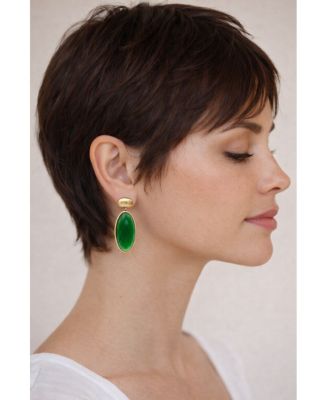 Faceted Kelly Green Drop Earrings