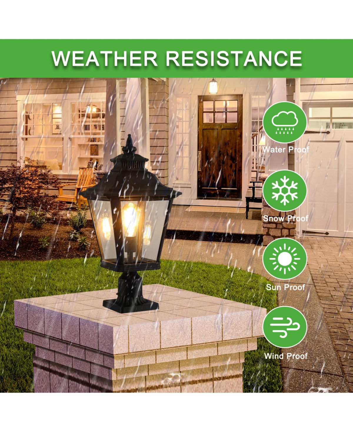 Flynama 21"(H) 1-Pack Outdoor Post Lantern Light