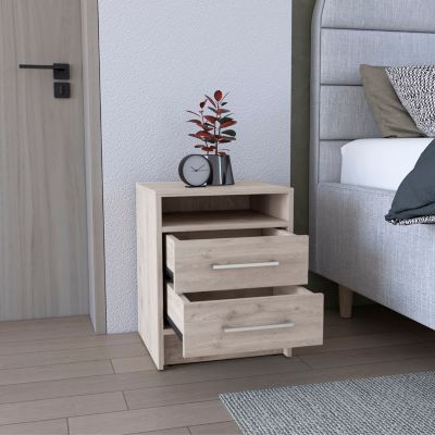 Eter Nightstand, Superior Top, Two Drawers
