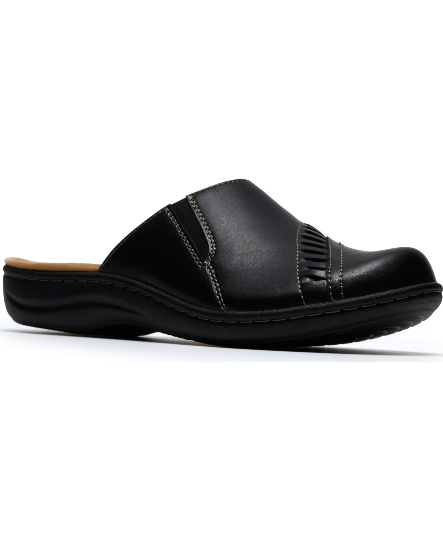 Женские сабо Clarks Laurieann Lux Slip-On Mules, цвет: Чёрный кожаный — фото 1
