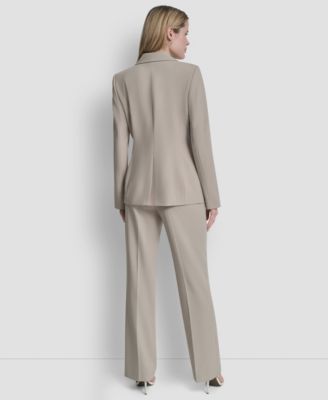 Women's Newspaper-Print One-Button Blazer