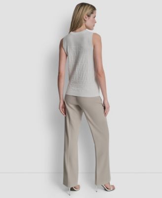 Women's Sleeveless Logo Printed Sweater