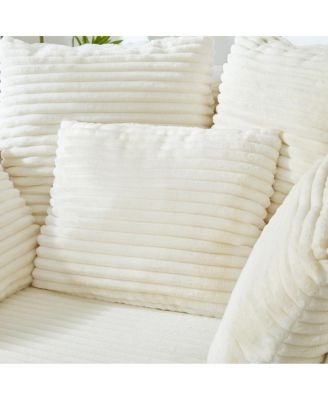 Swivel Corduroy Accent Barrel Chair with 5 Pillows & Phone Holder, Black