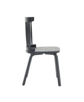  Windsor Dining Chairs Set of 2, Wood Farmhouse Spindle Back, Black