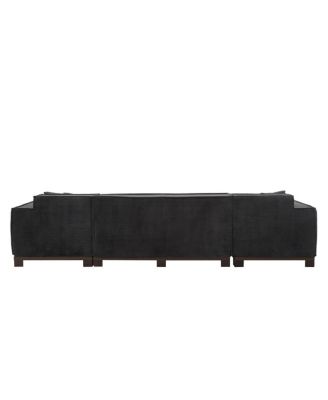  Modern U-Shaped Sectional Sofa with RGB LED Light Strip