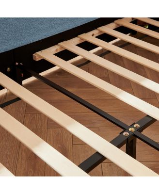 Boucle Rabbit Ear Platform Bed with Safety Rail