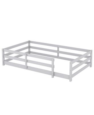 Twin Size Montessori Floor Bed with Fence