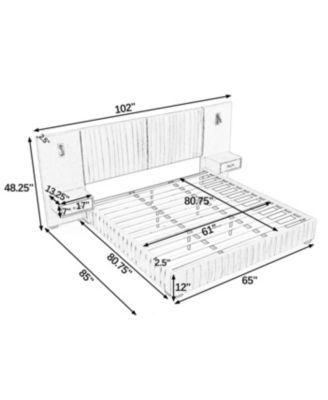 Streamdale Queen Size Chenille Upholstered Bed Frame with Pleated Design - Pink