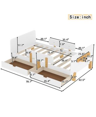 Platform Bed with Storage, Solid Wood Frame, No Box Spring Needed