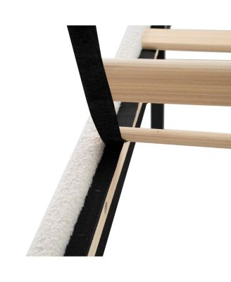 Streamdale King Size Teddy Velvet Upholstered Bed Frame with Headboard & Footboard (White