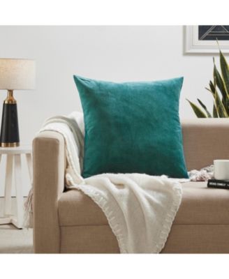 Aladdin Front and Back Solid Velvet Throw Pillow Covers, 22"x 22", Set of 2