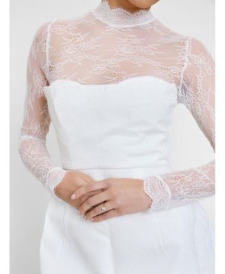 Women's Lace Sleeve Cup Detail Mini Dress