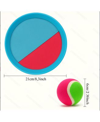 Outdoor Kids Toss & Catch Ball Set – Velcro Paddles with 6 Sticks + 3 Balls – Backyard, Beach & Yard Game Toys for Ages 3-12