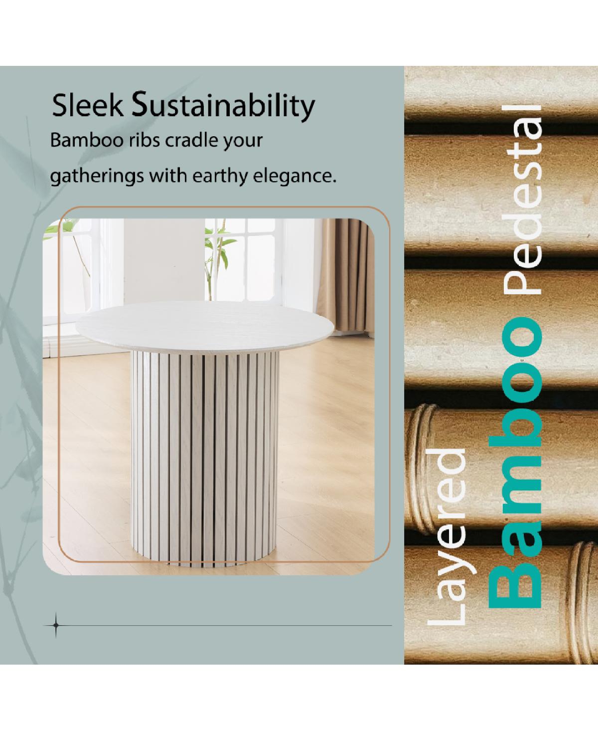 Streamdale Furniture Modern Bamboo & Plywood Dining Table – Sleek Design for Contemporary Living