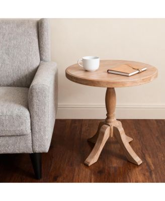 Streamdale 23.6" Round Wooden End Table, 2 Heights Available, Natural