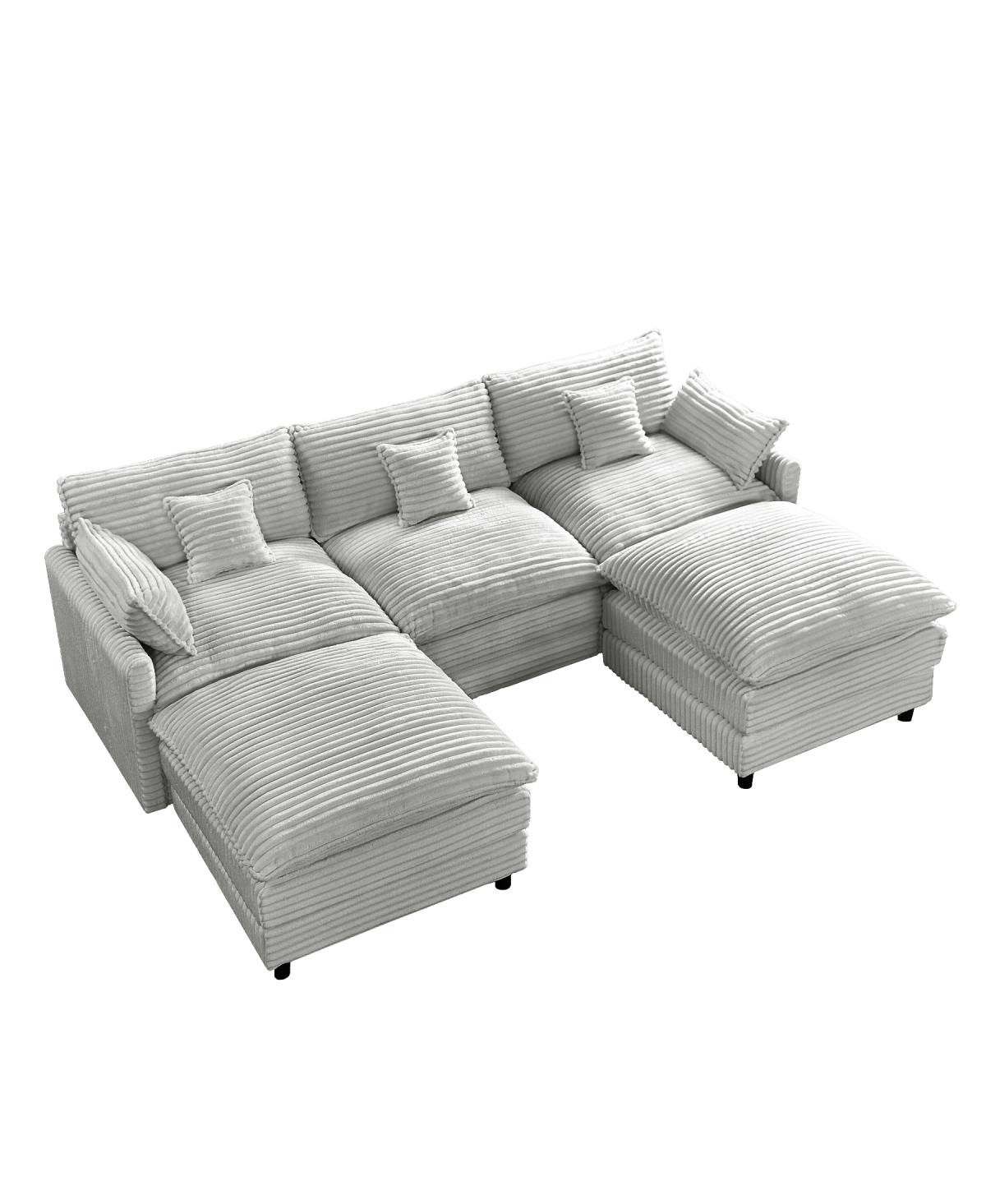 Streamdale Furniture Seven-piece sofa set with console, coffee table & pillows for spacious rooms