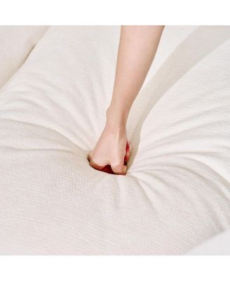  U-shaped modular sectional sofa with 2 ottomans, 4 cushions, 2 pillows. Beige