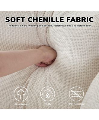  55"L Chenille Foam Single Swivel Chair, Fluffy Modern Sleeper, 360 Degree Swivel