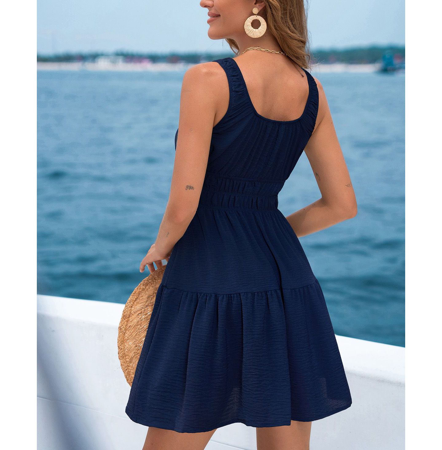 Женское платье Cupshe Angelic Blue Mini Beach, цвет: Тёмный синий — фото 3