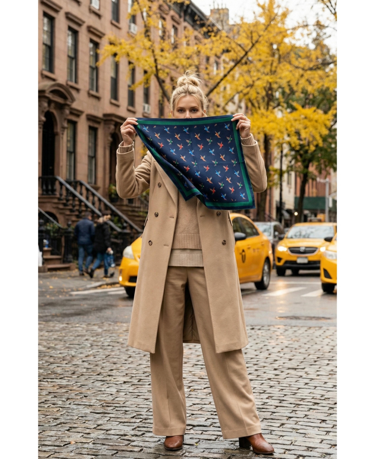 Jessie Zhao New York Freedom Wings Double Sided Silk Scarf