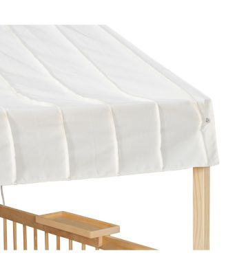 Full Size House Bed with 2 Large Drawers, Side Bookshelf with LED Strip, Natural