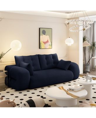 Human Dog Bed, Lazy Sofa Couch, 78.7" Foldable Sofa Bed, 3-in-1 Teddy Fabric Sleeper Sofa Bed