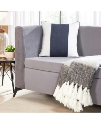 Maya Linen Stripe Throw Pillow Covers, 20"x 20", Set of 2