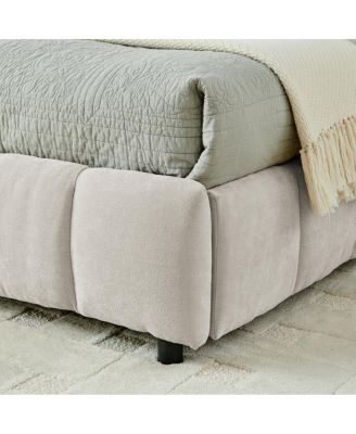 Streamdale California King Upholstered Bed with Storage Drawer - Beige