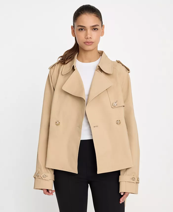 Women's Cropped Trench Jacket - thumbnail 3