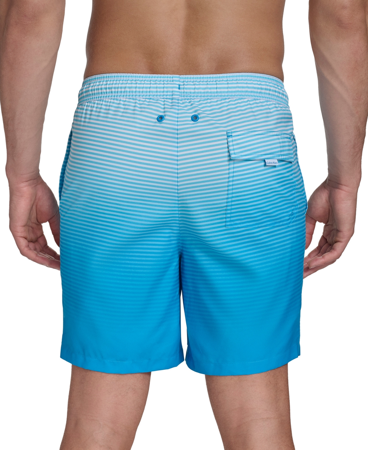 Calvin Klein Men's Gradient Striped 7" Volley Swim Trunks