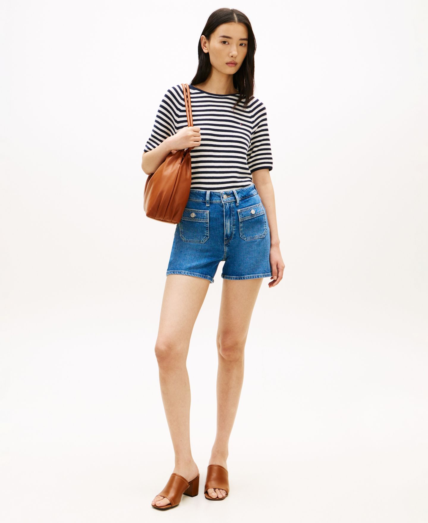 Женские шорты Tommy Hilfiger Denim Patch Pocket, цвет: Синий — фото 2