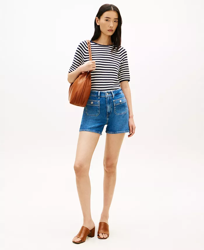 Women's Denim Patch Pocket Shorts - thumbnail 2