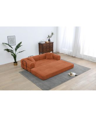 3-Seat Convertible Sofa Bed with Repositionable Armrests