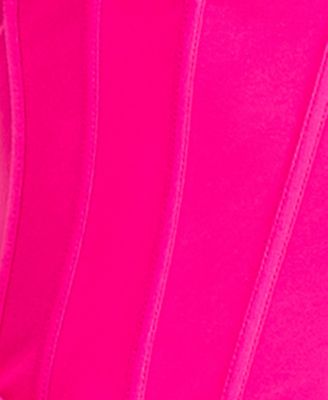 Juniors' Spaghetti Straps Lace-Up Back Long Gown