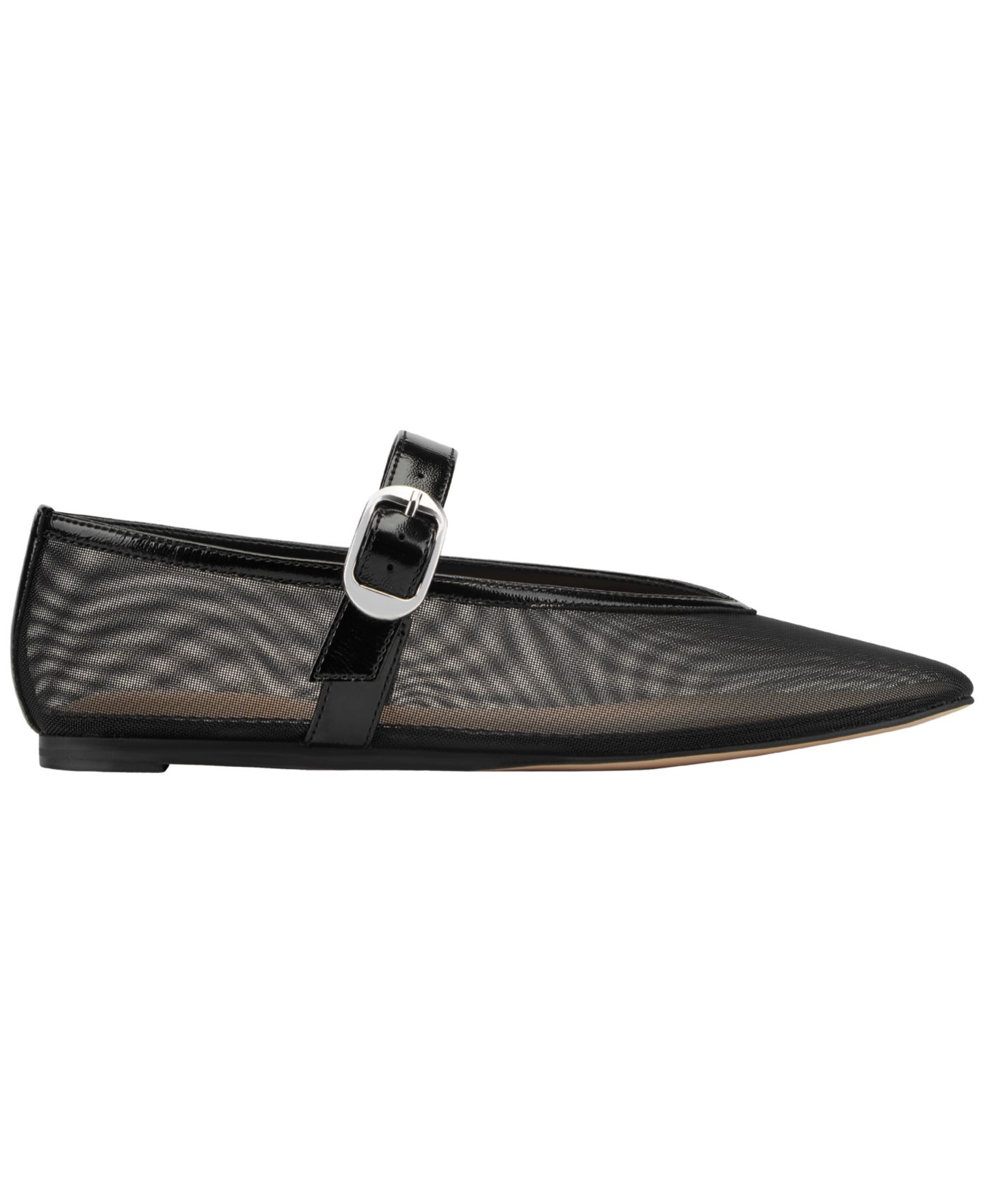 Женские балетки Marc Fisher LTD Godina Mesh Mary Jane Dress Flats, цвет: Чёрный сетчатый / Кожаный — фото 2