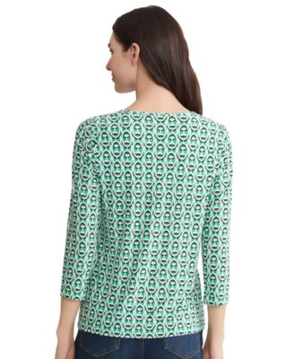Petite Keyhole Printed Top
