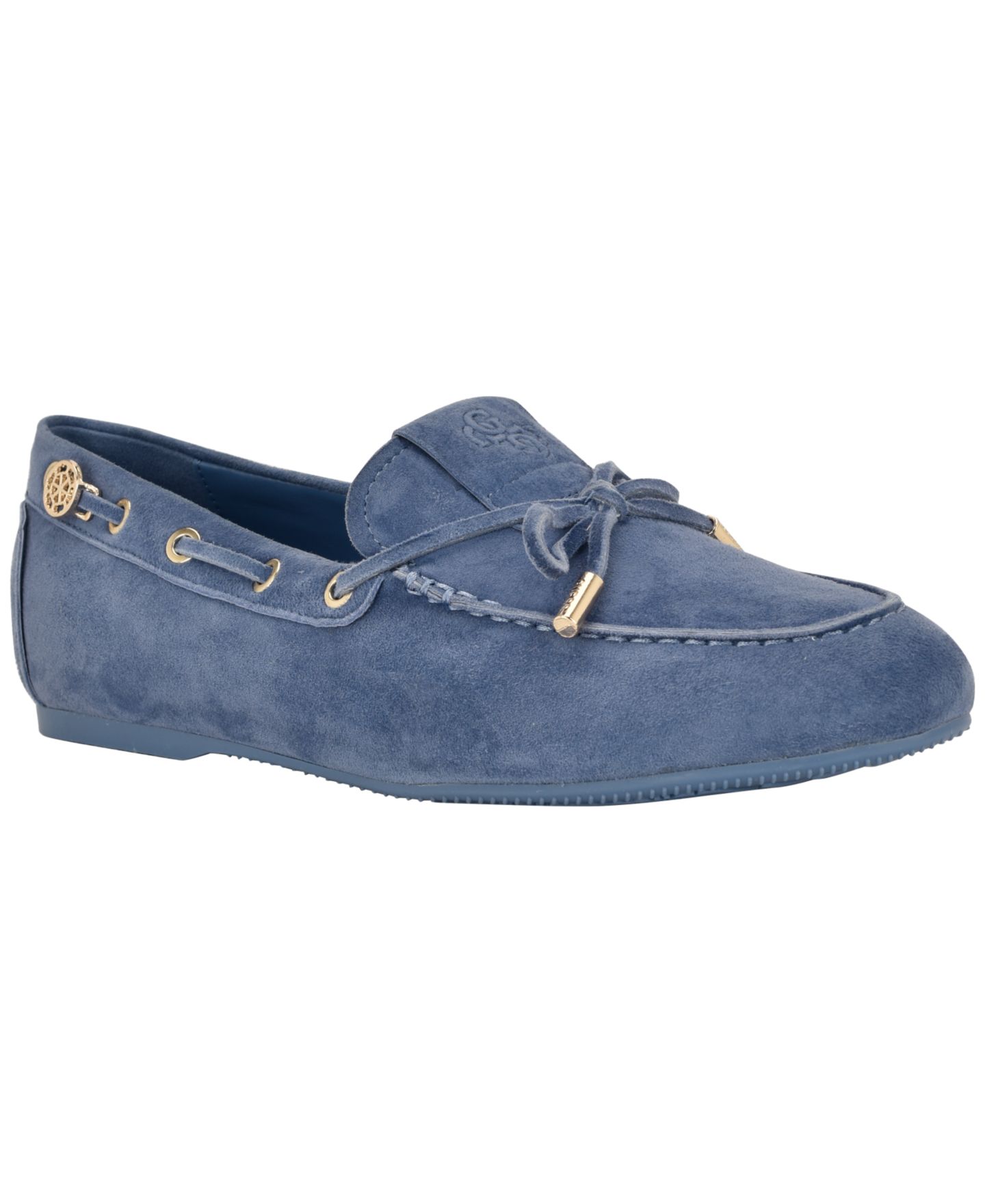 Женские туфли GUESS Aisha Soft Suede Boat Shoe, цвет: Синий замшевый — фото 1