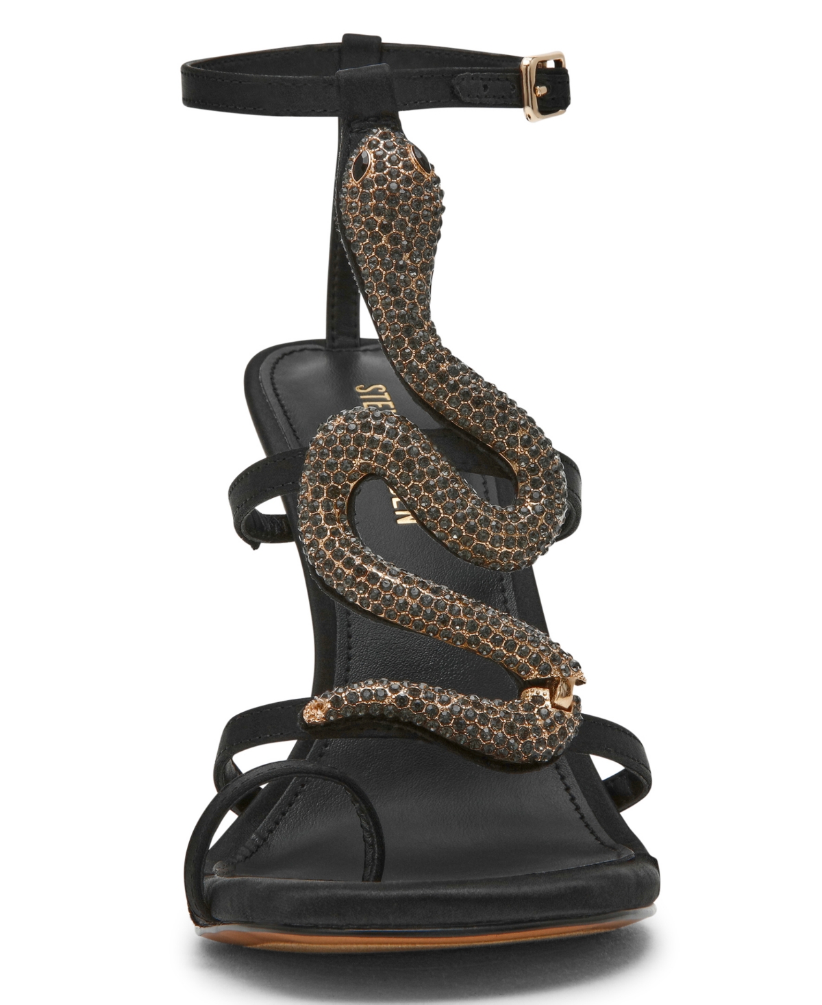 Steve Madden Women's Python Embellished T-Strap Stiletto Heel Dress Sandals