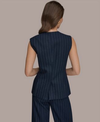 Women's Sleeveless Pinstripe Vest