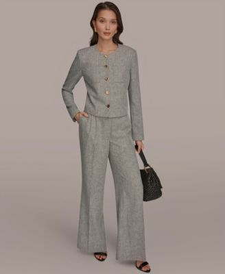 Women's Button-Front Cropped Jacket