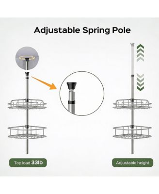 4-Tier Adjustable Shower Caddy - No-Drill, Rust-Resistant, Space-Saving