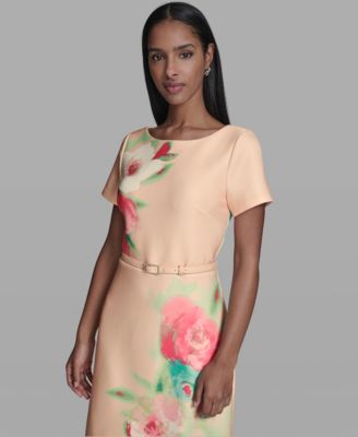 Women's Floral Placed A-Line Dress